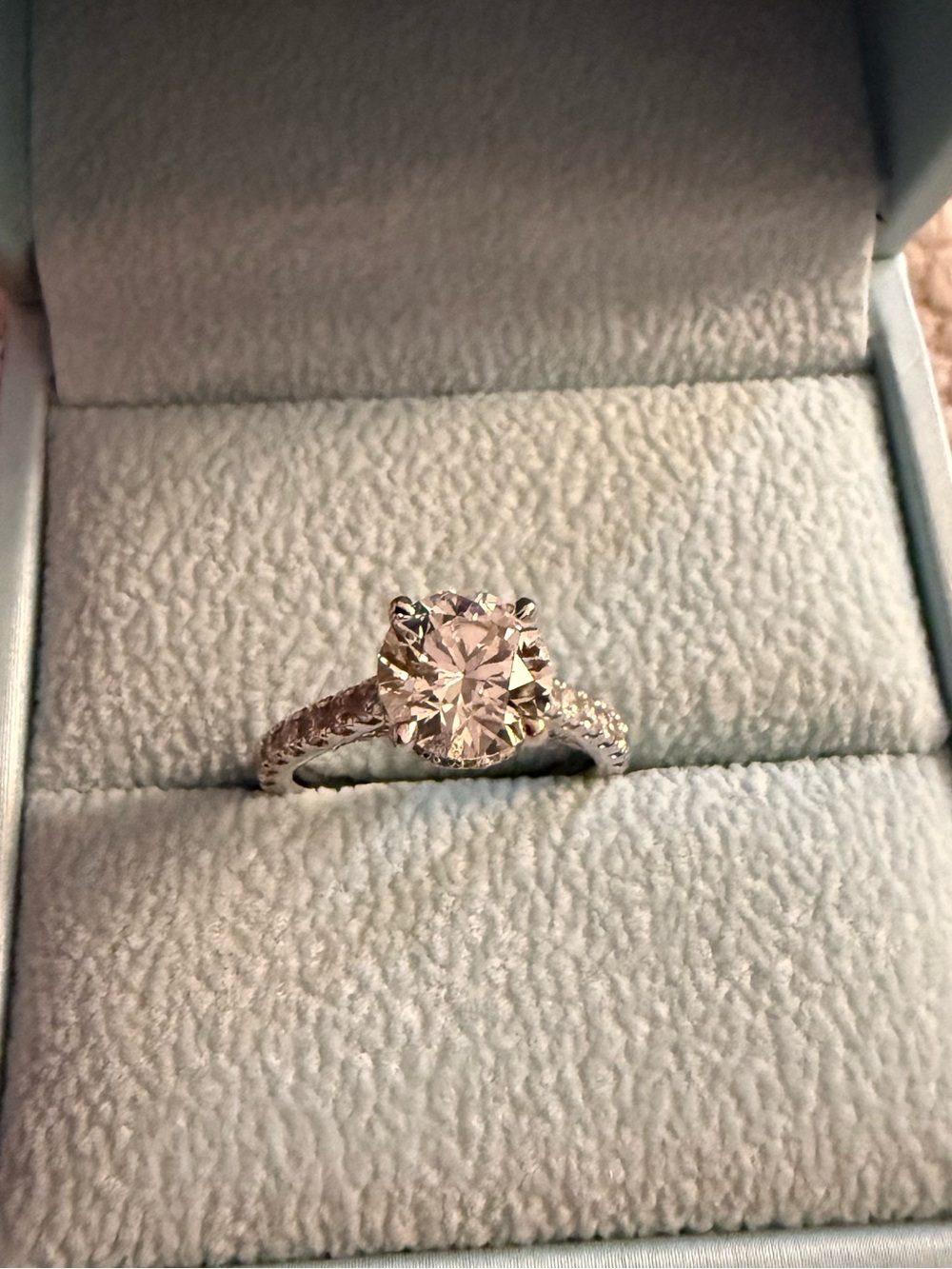 Classic Solitaire Round Cut Silver Engagement Ring with Clear Stone